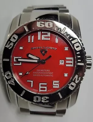 Swiss Legend Men's Swiss Automatic Commander Watch 46mm Red • $157.50