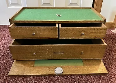 RARE Vintage H. Gerstner & Sons 3-Drawer Oak Machinist Chest Model OB42 W/2 Keys • $499.99