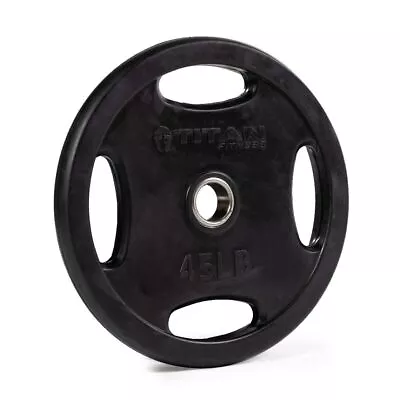 Titan Fitness 45 LB Single Black Grip Plate Cast Iron And Rubber Coating • $89.99