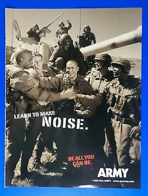 1998 ARMY  Be All You Can Be   Learn To Make Noise  Magazine Print Ad 8 X 10.5 • $6.99