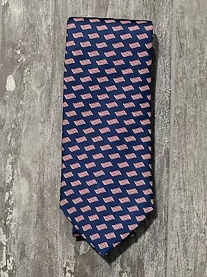 VINEYARD VINES Mens Silk Neck Tie Patterned Necktie Blue Red Custom Handmade USA • $16.50