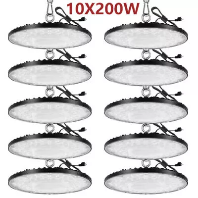 10 Pack 200W UFO Led High Bay Light Warehouse Factory Commercial Light Fixtures • $208.99