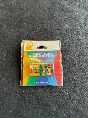 2012 NYC Olympic Bid Pin  Rectangle Badge Media Lapel • $9.12