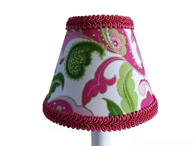 Hot Pink & Green Paisley Chandelier Shade 5  Mini Lamp Sconce Shade Lime • $5