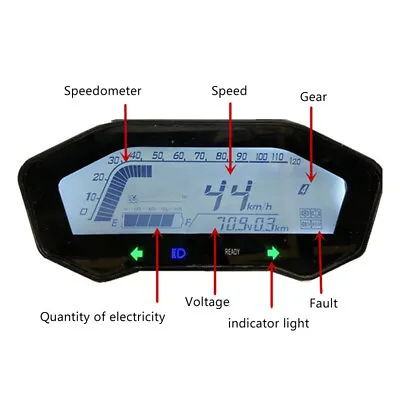 Universal Motorcycle Speedometer Gauge LCD Digit Tachometer Odometer W/Bracket • $27.59