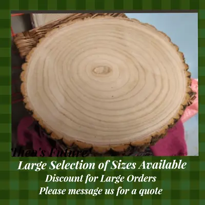 £17.50 • Buy Natural Wood Log Slice Tree Bark Rustic Wedding Table Centerpiece Cake Stand