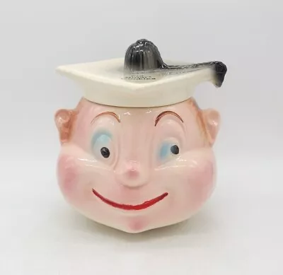 Vintage 1940s  For Smart Cookies  Graduation Head Cookie Jar By Cardinal USA • $54.99