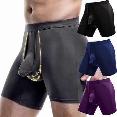 Men's Underwear Separate Penis Ball Pouch Comfort Breathable Sports Boxer Shorts • $6.39