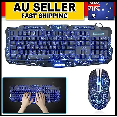 $42.99 • Buy 114 Keys Gaming Keyboard Mouse And Mousepad Combo For PC Laptop Computer Desktop