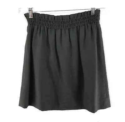 J CREW Skirt 85398 Size 8 Crinkle City Mini Dark Gray Paper Bag Waist • $12.99