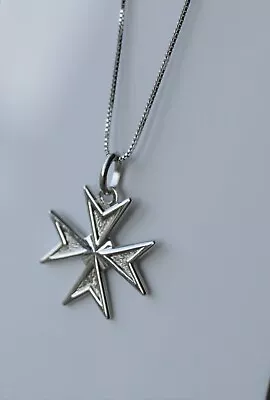 $22.50 • Buy Amalfi Croce Sterling Silver Maltese Cross Solid Pendant Templar Knight Large 