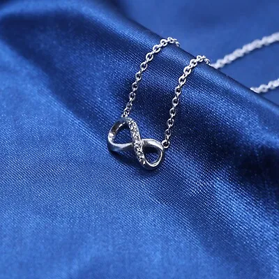 New Pandora Silver Womens Necklace Sparkling Infinity Collier Symbol 45cm S925 • £21.49