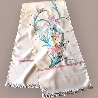 Vintage Hand Painted Scarf In Pure Silk • $80