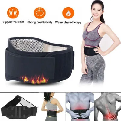 Self Heating Magnetic Back Pain Support Lower Lumbar Brace Waist Belt Strap Pad • $9.59