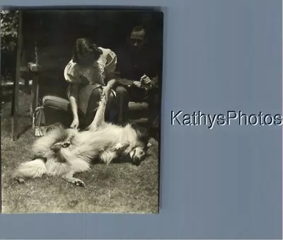 Found B&w Photo K_7276 Great Lighting Man Woman And Sprawled Out Dog • $6.98