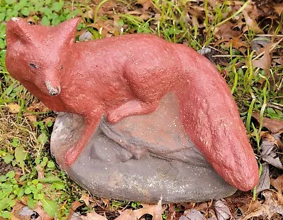 $75 • Buy Vintage Red Fox Garden Statue Cement/concrete  