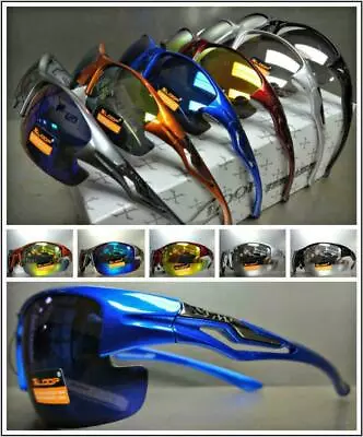 WHOLESALE LOT Men's PREMIUM CYCLING FISHING SPORT WRAP SUN GLASSES 6 Or 12 Pairs • $38.95