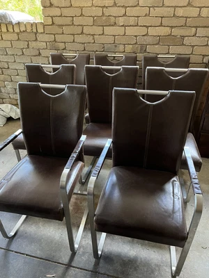 $400 • Buy Leather Dining Chairs - 8 Including 2 Carvers