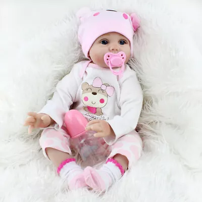 Realistic Reborn Baby Dolls 22  Newborn Girl Doll Vinyl Silicone Lifelike Gifts • £35.51