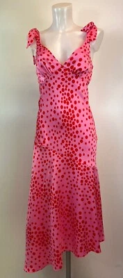 £18.95 • Buy Ladies Ex New Look Satin Polka Dot Asymmetrical Dress 6-20