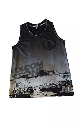 Volcomstone Jersey / Tank Top - Medium - Gray & Black 100% Polyester • $21.99