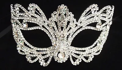 Rhinestone Crystal Masquerade Wedding Silver/Gold/Black Mask/Venetian Mask/(USA) • $37.99