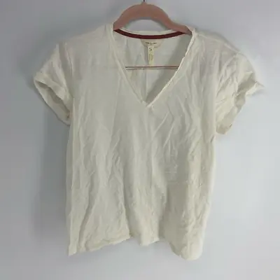 Matilda Jane Clothing Women's White V Neck 100% Cotton T-Shirt Size Large • $22