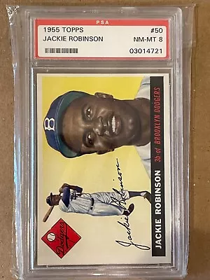 1955 Topps Dodgers JACKIE ROBINSON #50 PSA 8 • $6750