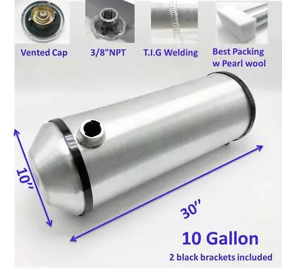 Aluminum Spun 10 X30  Fuel Tank / Gas Tank 10 Gallons End Fill 3/8  NPT • $129.65