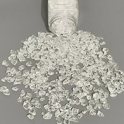 250g Crushed Glass CHUNKS 2-10mm Stones Vase Filler Chips Beads Resin Clear • £5.99