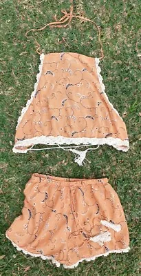 $71.96 • Buy Arnhem Kaya Halter Top & Shorts Orange Boho Cool Ethical Sustainable Gypsy S 6 8