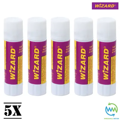 £2.79 • Buy 5 WIZARD Glue STICK 10G Sticks WHITE Washable Non-Toxic OFFICE School HOME Pack