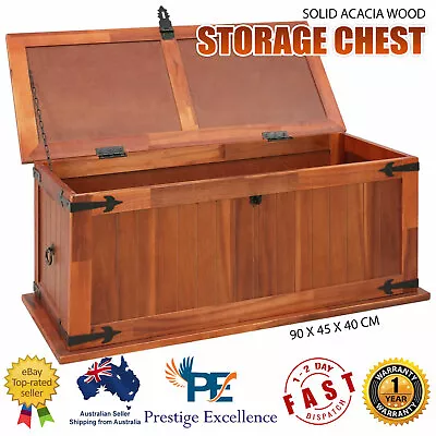 Wooden Storage Box Chest Toy Tools Clothes Magazine Book Organiser Furniture NEW • $195.76