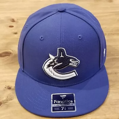 Vancouver Canucks Hat Cap Size 7 1/2 Fitted Fanatics Blue NHL Hockey New • $31.45