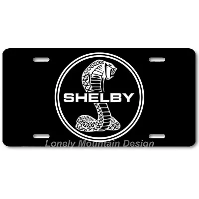 Shelby Cobra Inspired Art White On Black FLAT Aluminum Novelty License Tag Plate • $17.99