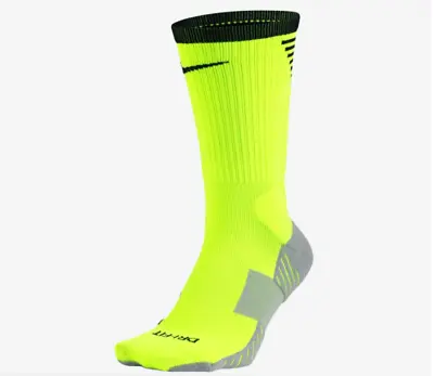 NWT NIKE SQUAD CREW SOCCER FOOTBALL SOCKS Volt/Black (1 PAIR) M L • $23.99