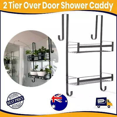 Over Door Shower Caddy 2 Tier Bathroom Storage Rack Holder Organizer Shelf Bath • $18.35