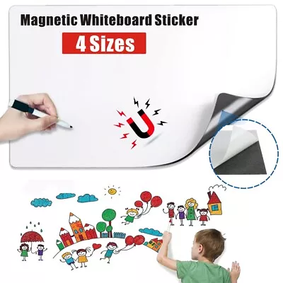 45 X 60/80/90/100cm DIY Magnetic Whiteboard Paper Self-Adhesive Dry Erase Board • £12.99