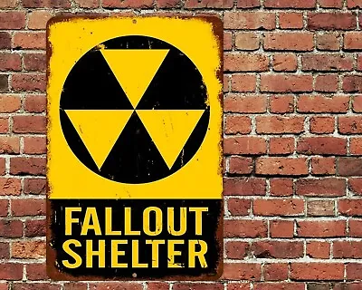 Fallout Shelter Sign Metal Aluminum 8 X12  Rustic Aged Looking • $12.75