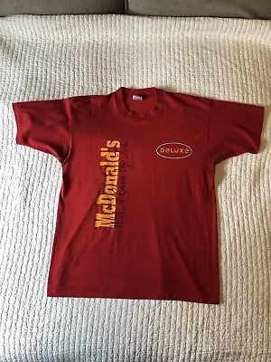 McDonalds 1996 T Shirt Size L Vintage Arch Deluxe Red Double Side Graphics • $25