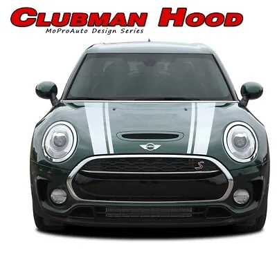 CLUBMAN Dual Hood Stripes Vinyl Graphic Decal Kit For 2016 2017 2018 Mini Cooper • $106.24