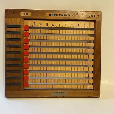 £48.39 • Buy Vintage Heirloom Company In & Out Register 10 Employee Board 1940's 