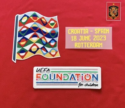 UEFA NATIONS LEAGUE FINAL 2023 SPAIN Patch Set Football + Match Details • £12