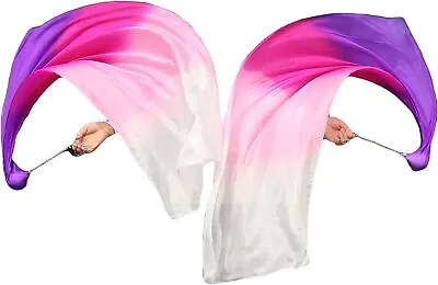 Winged Sirenny Spinning 53  Silk Veil Poi Ball Flag Scarf Poi Ribbon Play Silk • $69.56