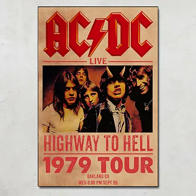 $29.95 • Buy ACDC 1979 Live Tour Highway To Hell Concert Music Poster Wall Art Decor No Frame
