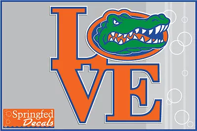 Florida Gators LOVE W/ GATOR HEAD Vinyl Decal UF Sticker For Almost Anything! • $3.95