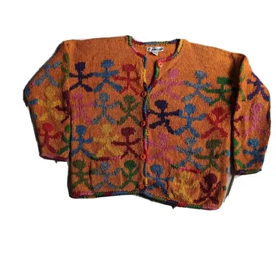 £115 • Buy Vintage Amano Cardigan Hand Knit Wool - Similar To Pachamama