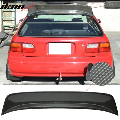 Fits 92-95 Honda Civic Hatchback JDM BYS Style Roof Spoiler Wing - Carbon Fiber • $209.99