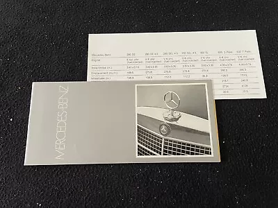 1972 Mercedes Benz Brochure 250 C 280SEL 300SEL 4.5 350 SL 600 350SL Brochure • $29.98