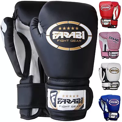 Farabi Kids Boxing Gloves Sparring Training Muay Thai Gloves Junior Mitts • £12.99